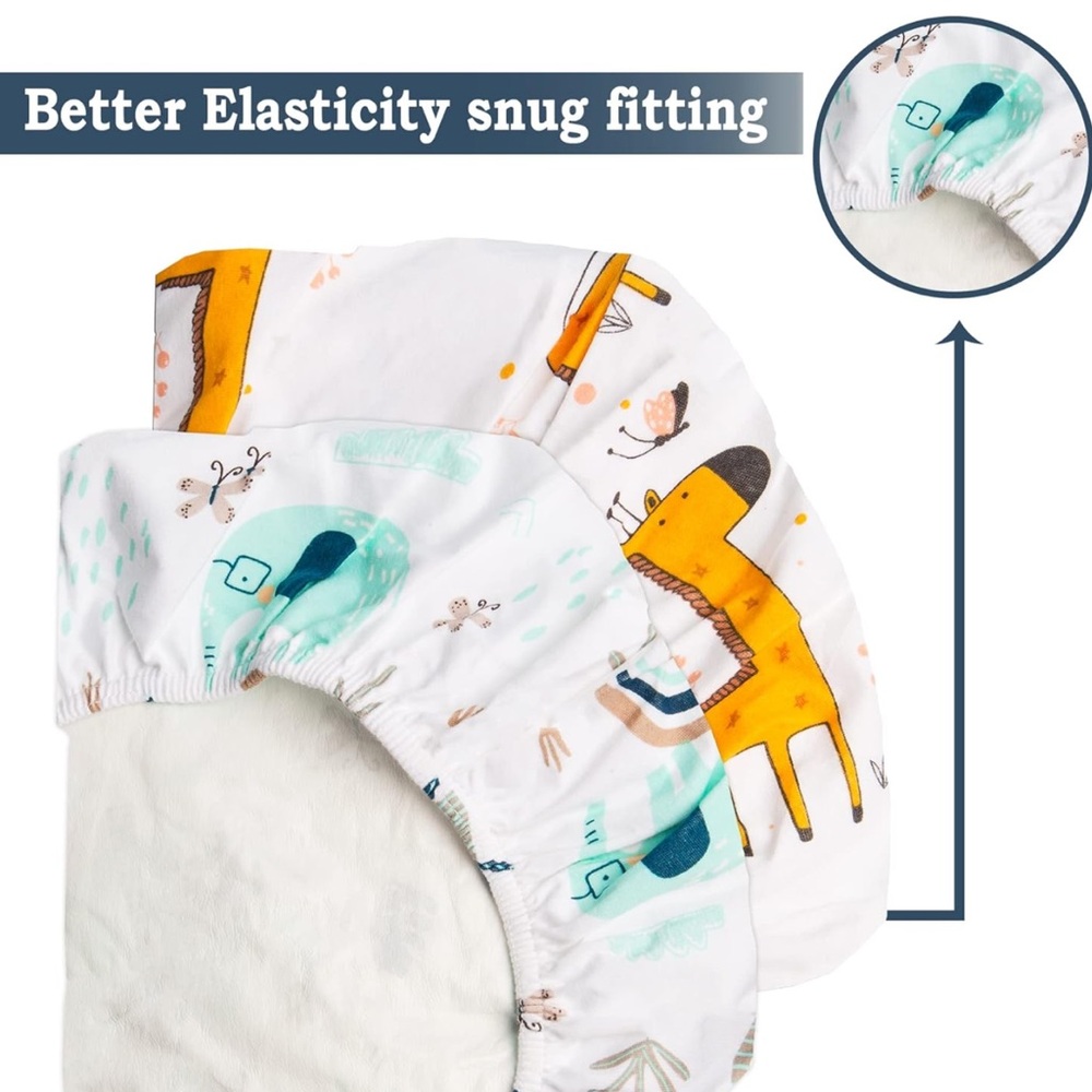 ✨BNWT - Lilly B. Organic Cotton 2in1 Pack of 2 Waterproof Sheets - Jungle✨ - Picture 5 of 9